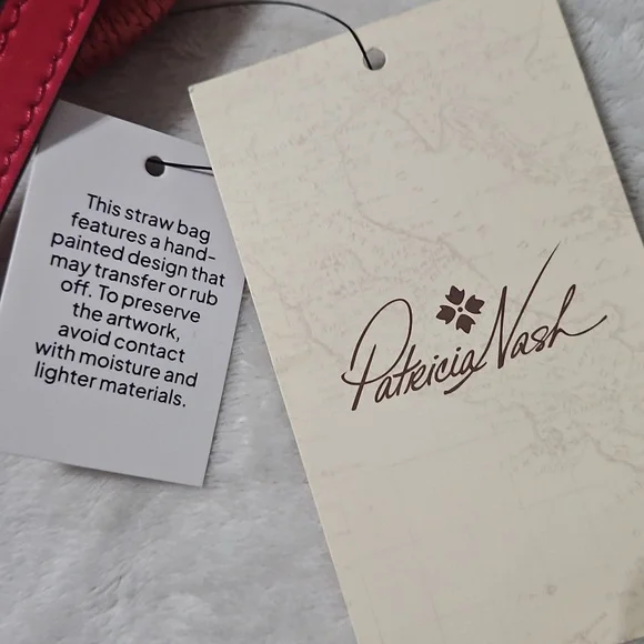 Patricia Nash Small Woven Striped Greek Isles Tote/Crossbody: Natural/Blue/Red - Picture 10 of 13